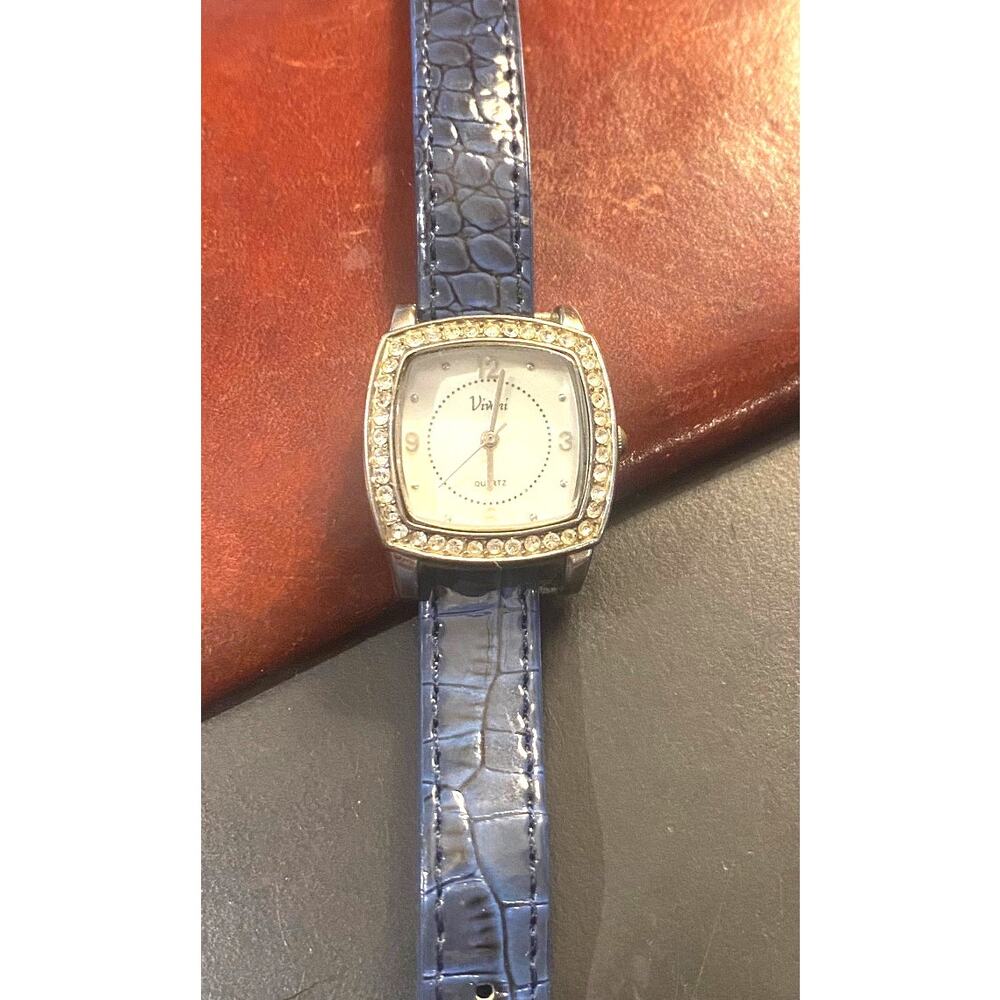Women 's 28mm Suilver Tone Vivani Watch, Crystal Accents, MOP Face